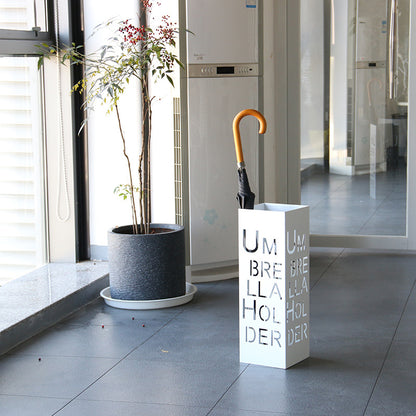 Porte-parapluie de bureau en fer forgé avec lettres créatives