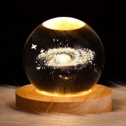 Ciel étoilé lumineux et planètes lune boule de cristal petite lampe de nuit projecteur lumière ambiante cadeau créatif nouveau cadeau étrange