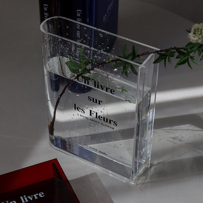 Acrylic Book Vase - Simple Living Room Flower Arrangement and Water Culture