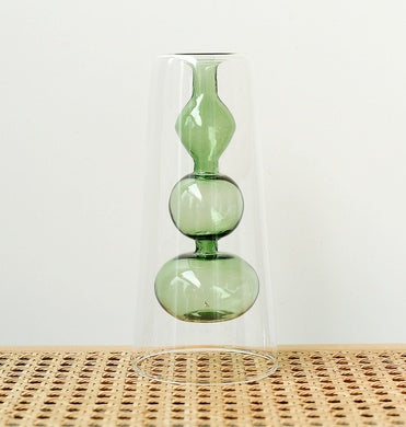 Retro Stained Glass Vase - Gourd-Shaped Hydroponic Flower Plant