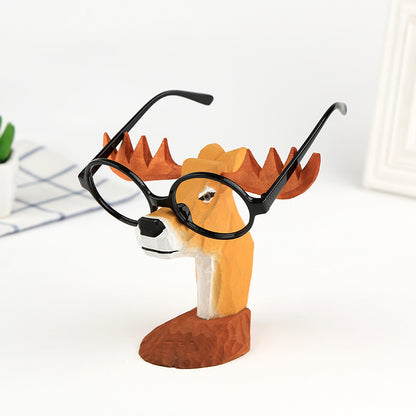 Marco de gafas de animales de madera maciza - Decoración retro creativa para el hogar