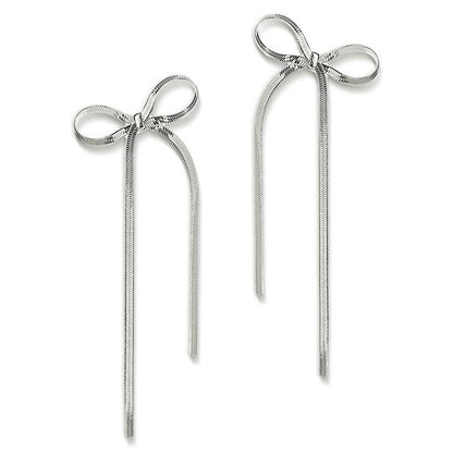 Boucles d'oreilles longues à pampilles et nœud pour femmes