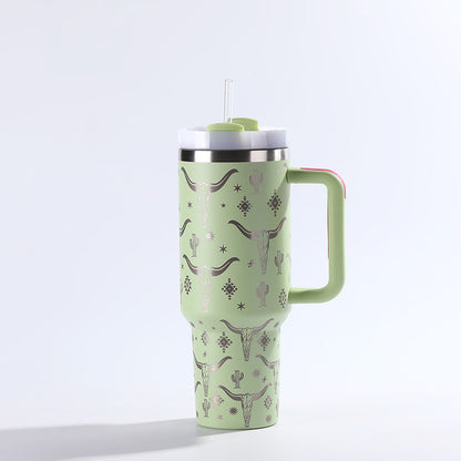 Stainless Steel With Straw Tumbler - Mug - Cup