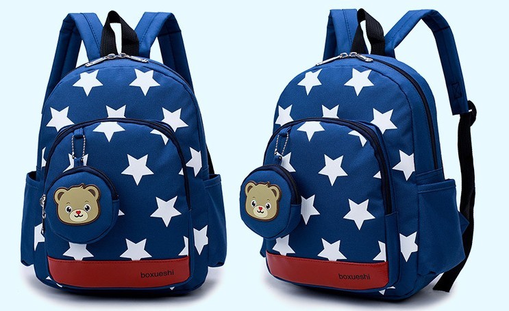 Bolsa de ombro duplo para escola infantil de urso pequeno