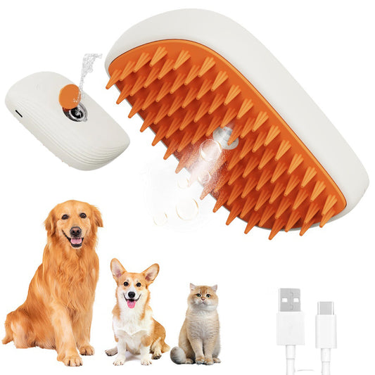 Cepillo de vapor recargable por USB para mascotas, peine de masaje con pulverizador, herramientas para el cuidado de mascotas, peine de vapor para gatos, productos para mascotas