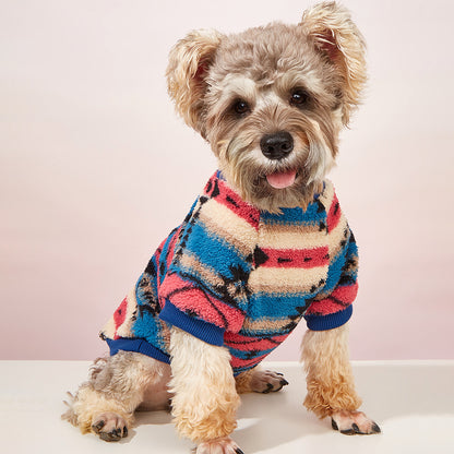 Gestreiftes Fleece-Sweatshirt für Hunde