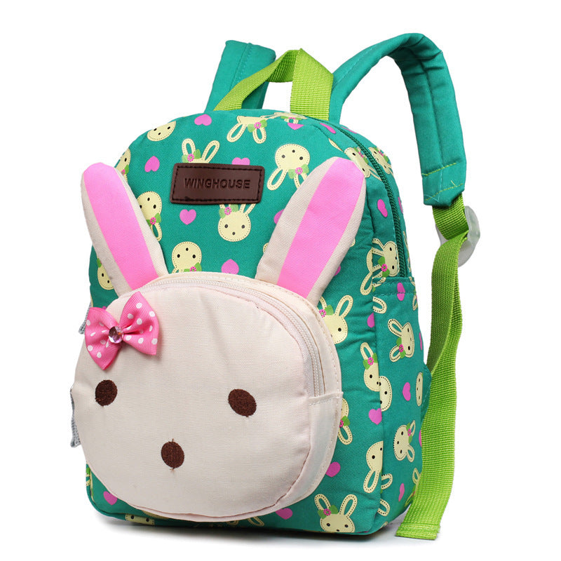 Mochila escolar infantil feita sob medida, lona, ​​coelho, urso, bebê, bebê, bebê e pacote de desenho animado para bebê