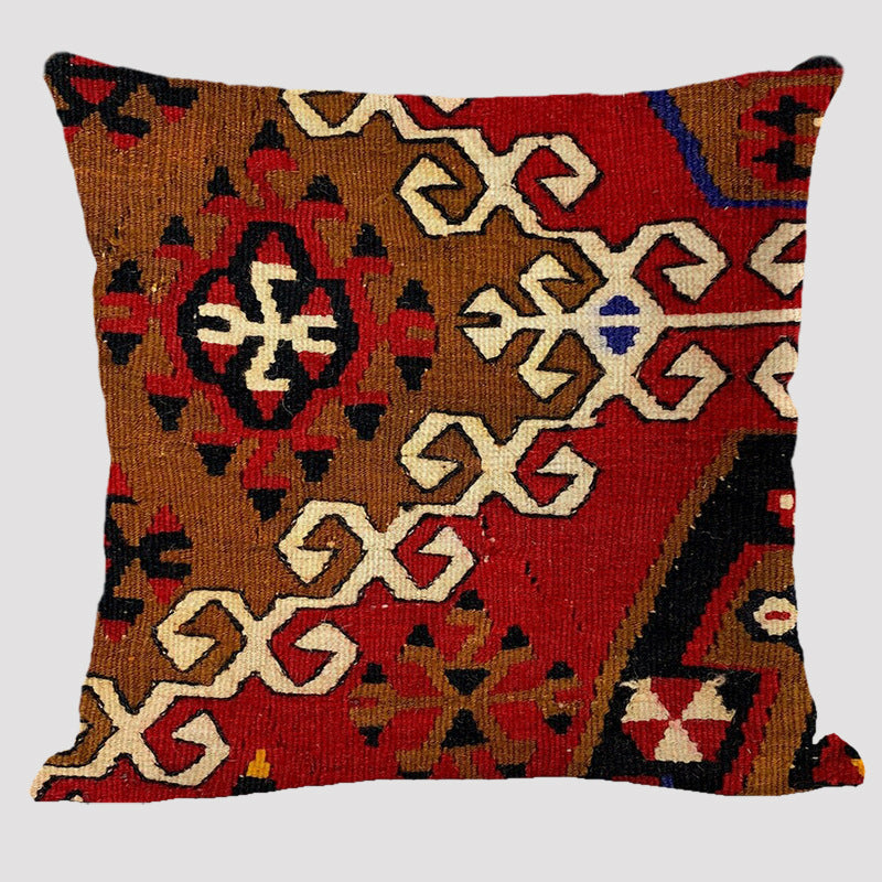 Bohemian Linen Pillow Ethnic Style