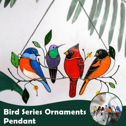 Panneau d’oiseau en vitrail vibrant – Suspension de fenêtre et décoration murale parfaites