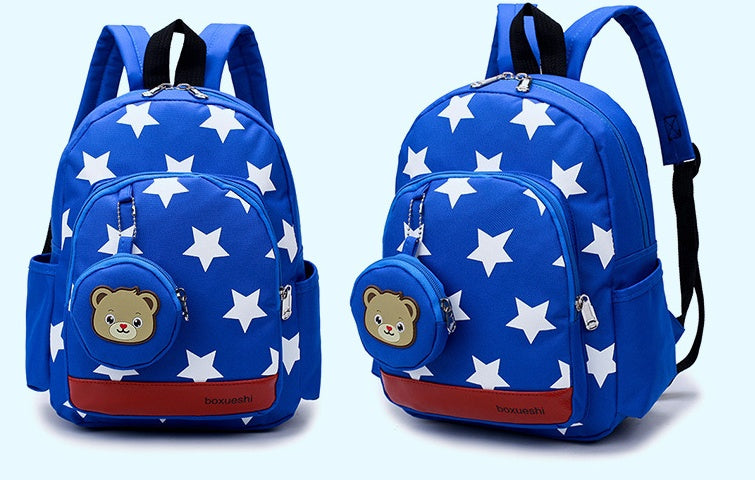 Bolsa de ombro duplo para escola infantil de urso pequeno