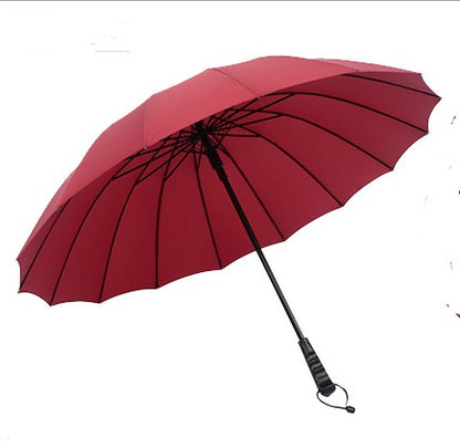 16 bone umbrella advertising umbrella windproof long handle double outdoor automatic umbrella male and female students