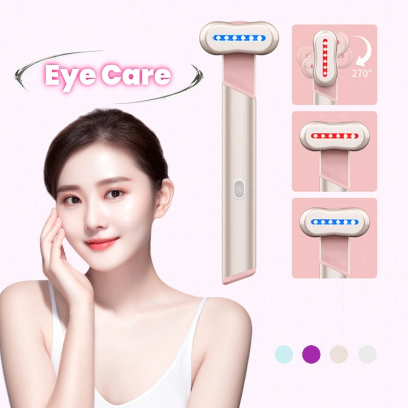 Electric Eye Massager Red Blue Light Massage Eye Beautification Instrument Therapeutic Warmth Face Massage