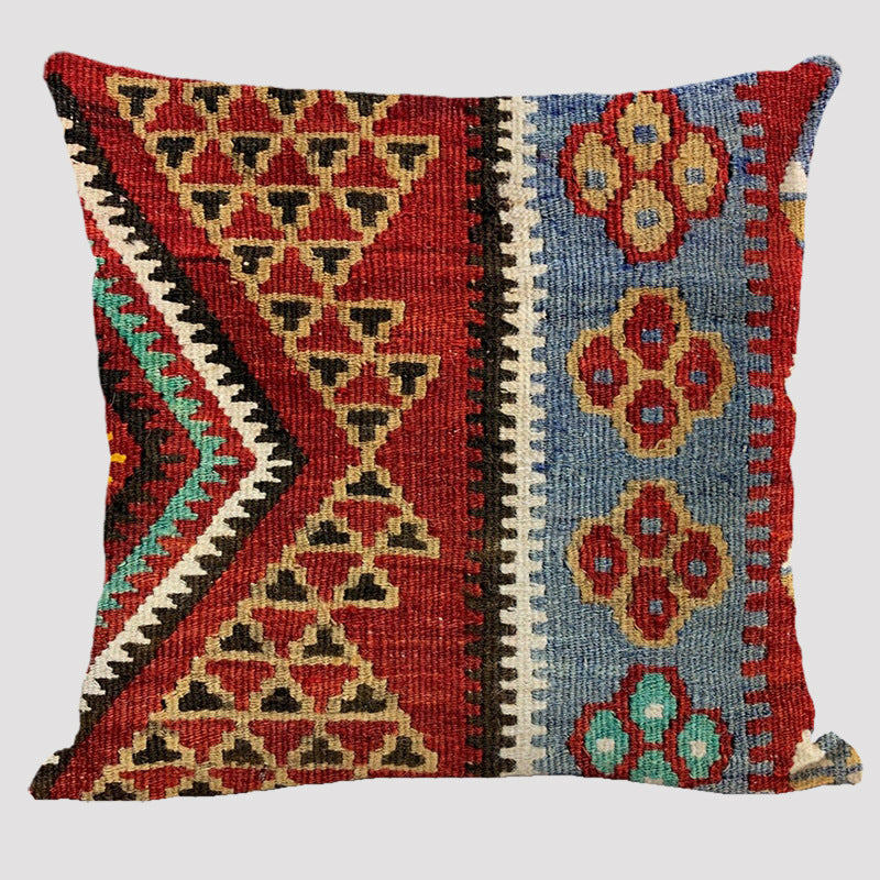 Bohemian Linen Pillow Ethnic Style