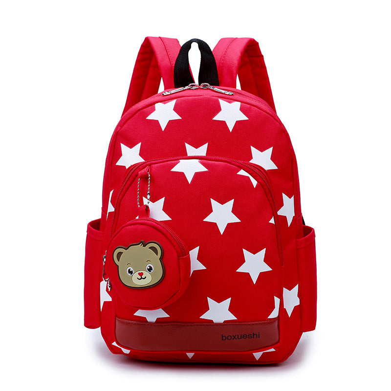 Un petit sac d'école maternelle ours double sac à bandoulière