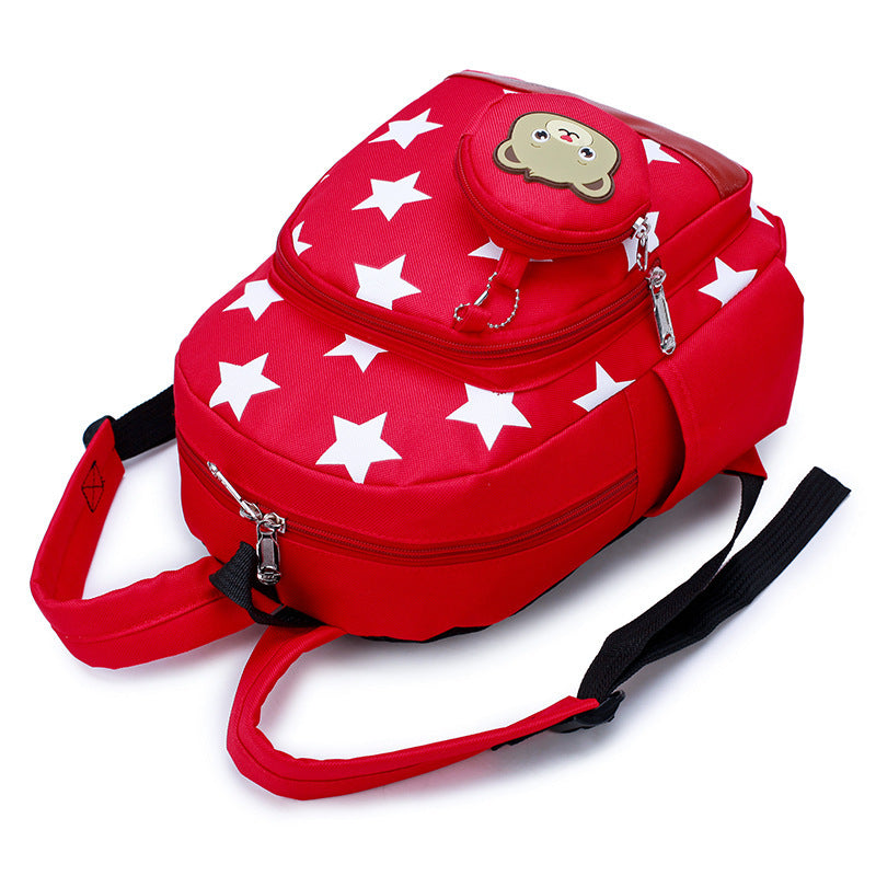 Un petit sac d'école maternelle ours double sac à bandoulière