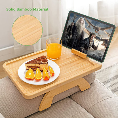 Bandeja de sofá de bambú decoración del hogar portátil plegable