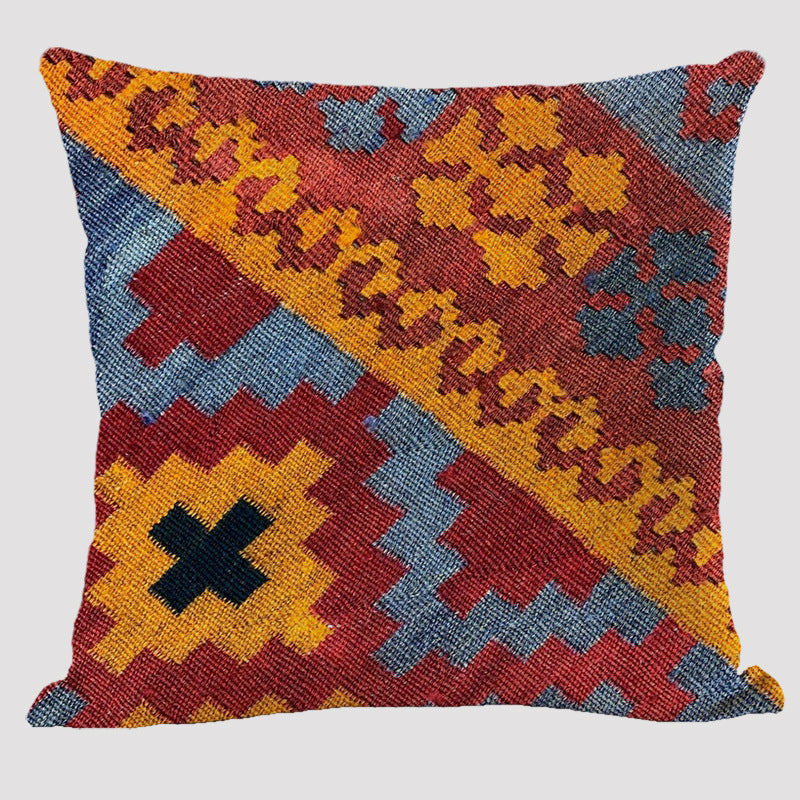 Bohemian Linen Pillow Ethnic Style