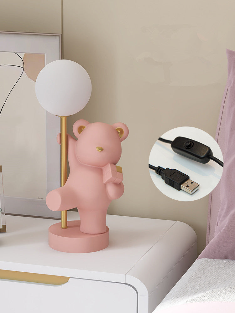 Lampada da comodino a forma di orso creativo in stile nordico: un'aggiunta carina alla tua camera da letto