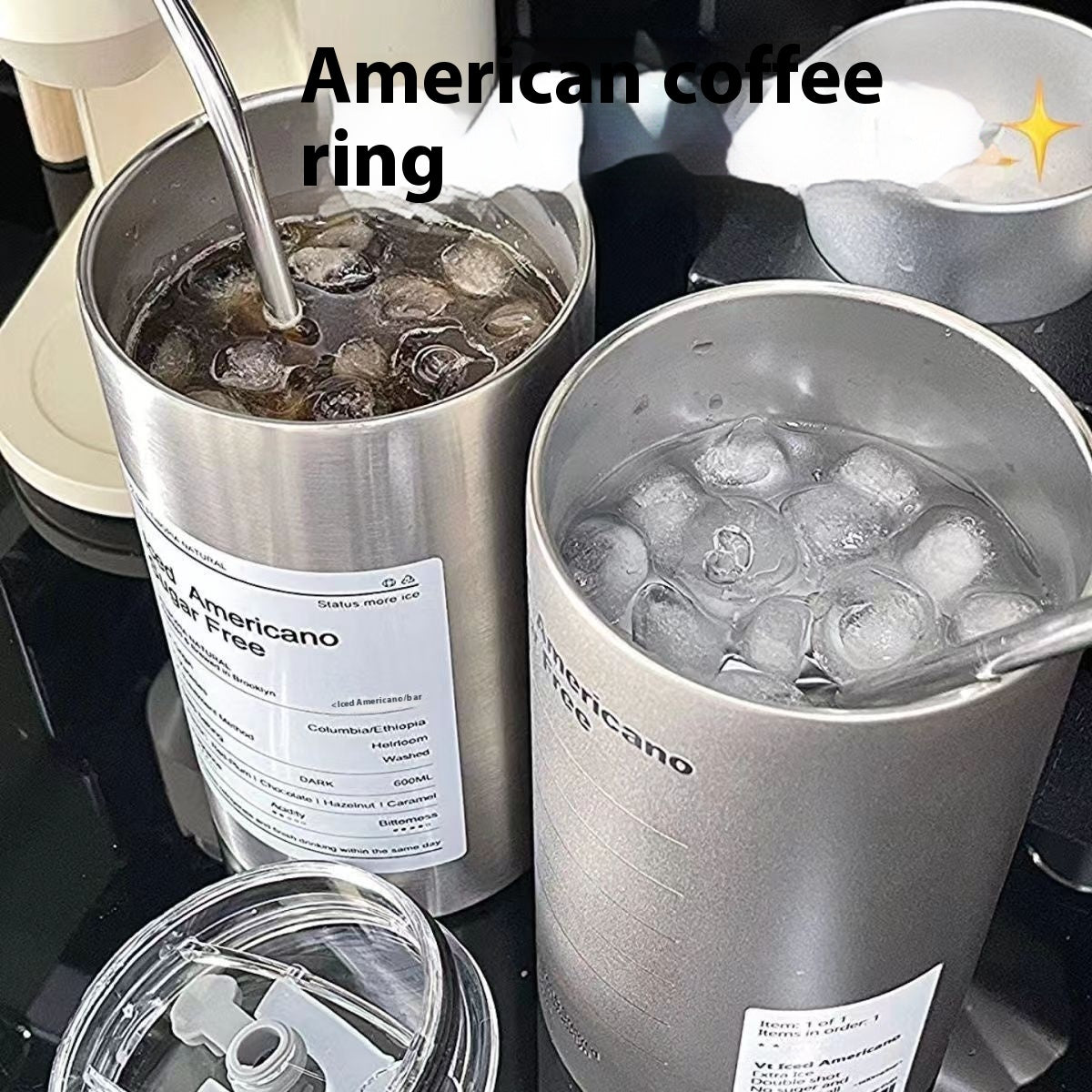 Tazza da caffè americana in acciaio inossidabile 304 alla moda