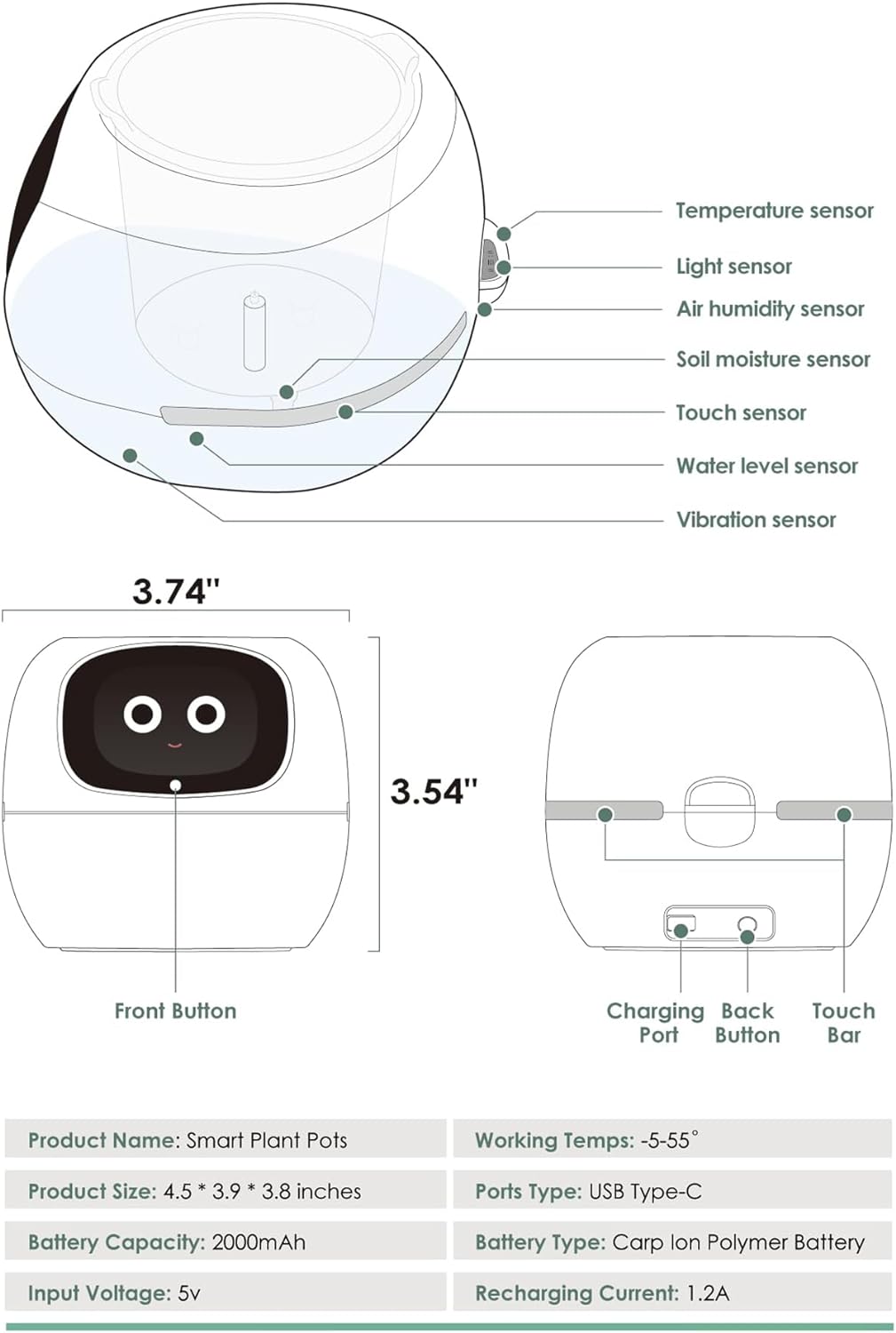 Maceta inteligente: control de la expresión facial para plantas de interior