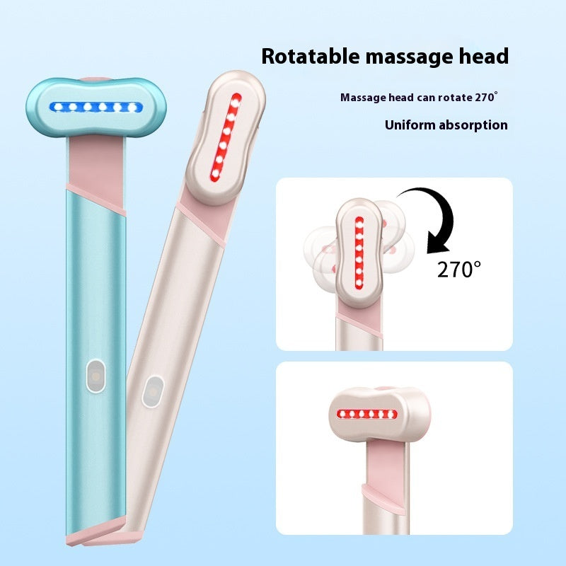 Electric Eye Massager Red Blue Light Massage Eye Beautification Instrument Therapeutic Warmth Face Massage