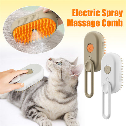 Brosse à vapeur pour chat – Peigne de toilettage électrique 3 en 1 pour animaux de compagnie