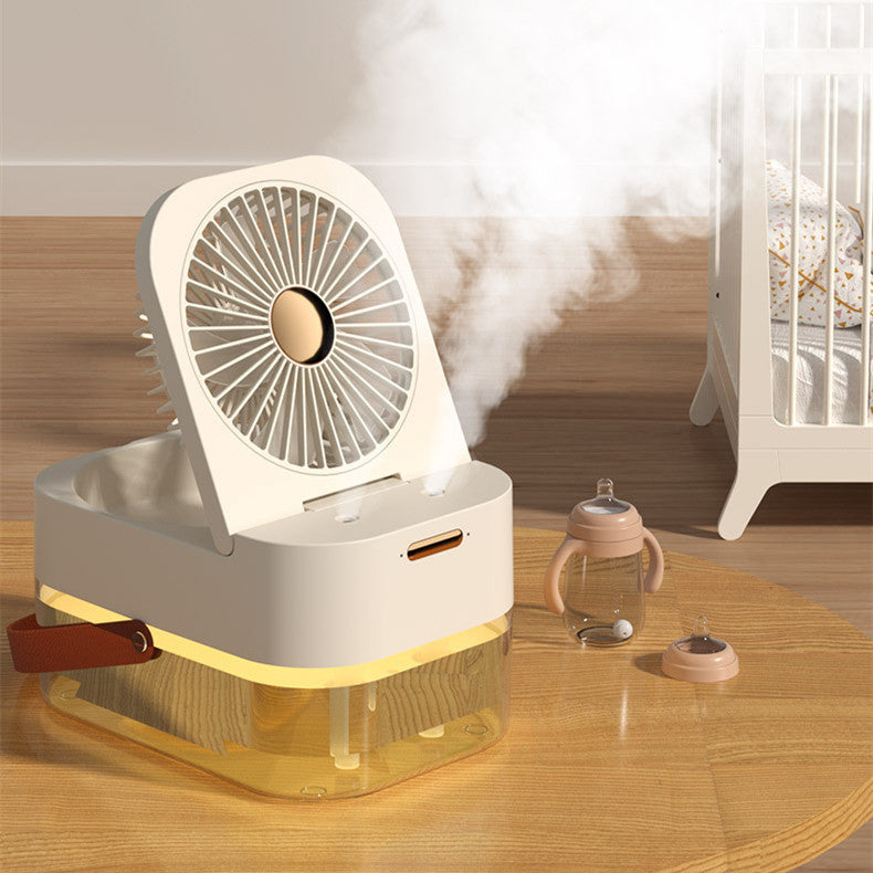 Humidifier Spray Fan: Portable Air Cooler and Night Light