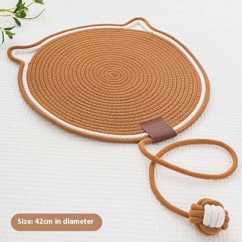 Woven Cotton Cord Cat Scratching Pad Self-hi Ball Integrated