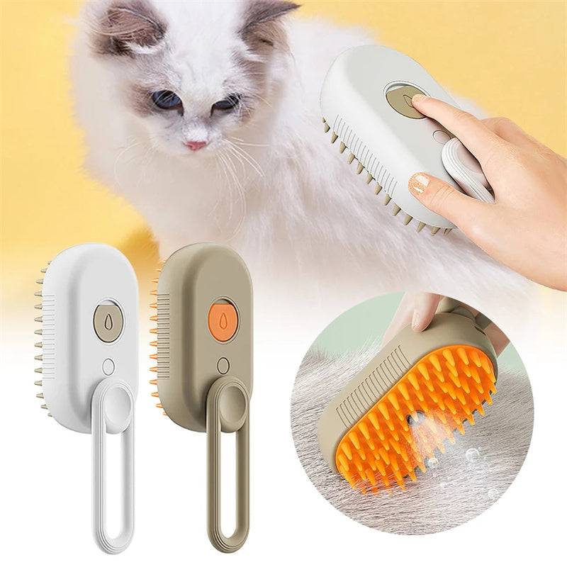 Brosse à vapeur pour chat – Peigne de toilettage électrique 3 en 1 pour animaux de compagnie