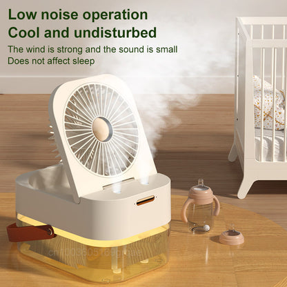 Humidifier Spray Fan: Portable Air Cooler and Night Light