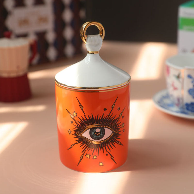 Porta-velas de aromaterapia com olhos grandes, copo de vela, armazenamento de jarra