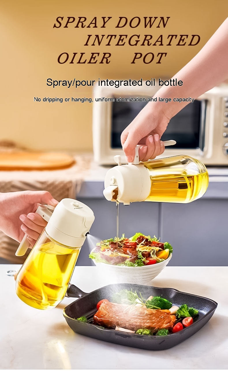 Dispenser per spruzzatore di olio d'oliva da 470 ml per cucinare barbecue 2 in 1 bottiglia di olio da cucina spray per olio di aceto, salsa di soia, per friggitrice ad aria