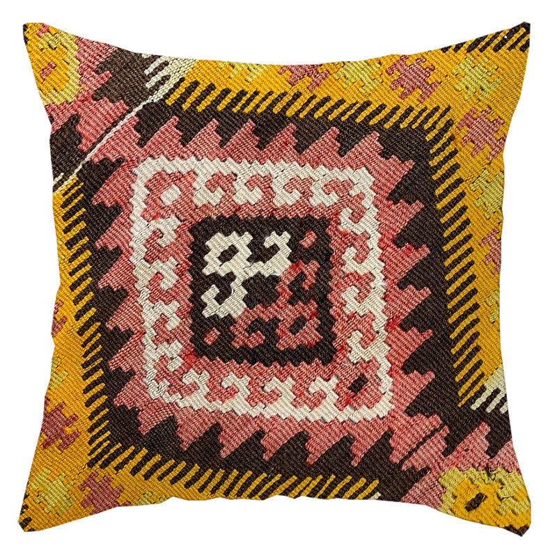 Bohemian Linen Pillow Ethnic Style