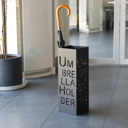 Porte-parapluie de bureau en fer forgé avec lettres créatives