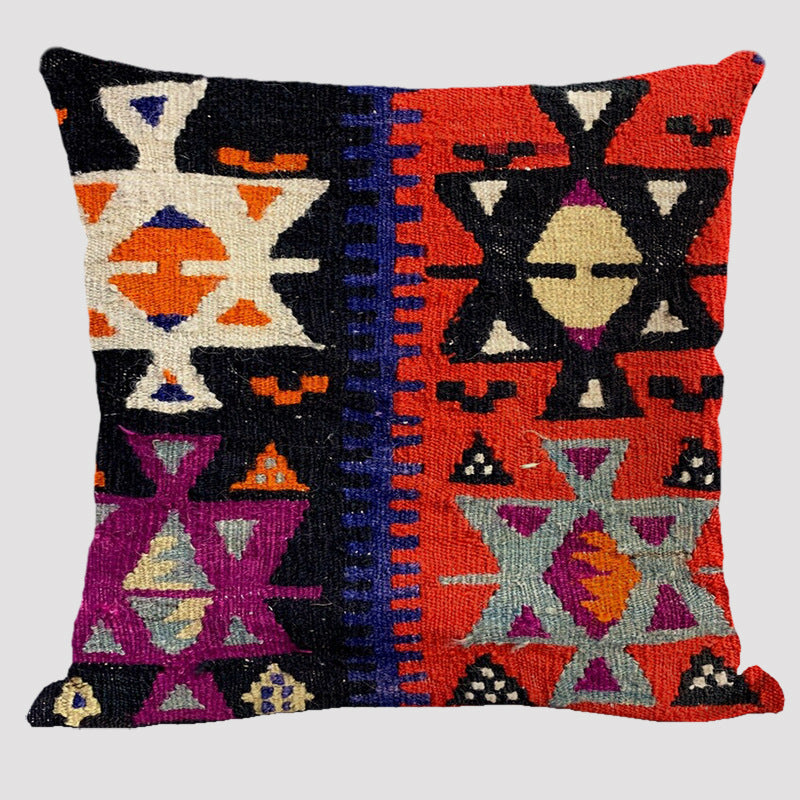 Bohemian Linen Pillow Ethnic Style