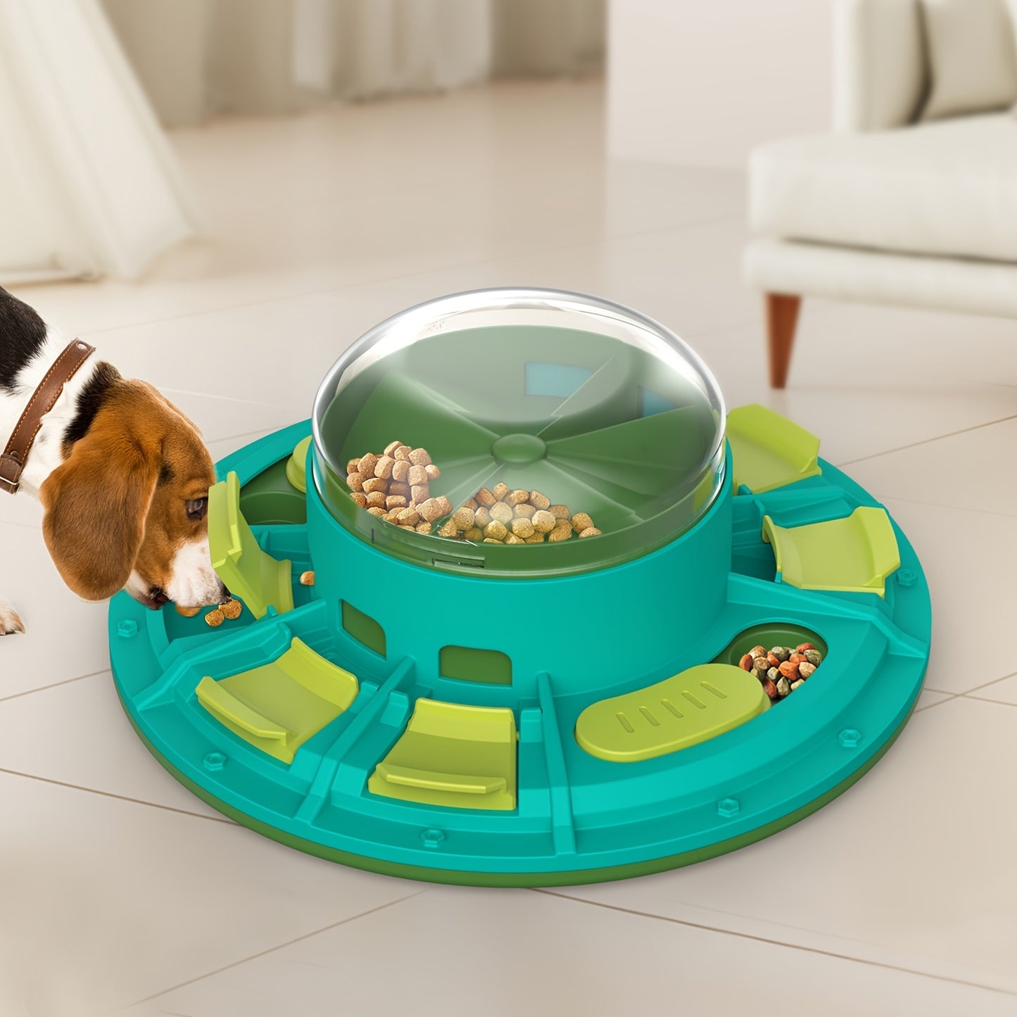 Jouet puzzle interactif pour chien – Amélioration du QI et alimentation lente, adapté aux animaux de toutes tailles, jeu nutritif en plastique non électrique pour animaux de compagnie