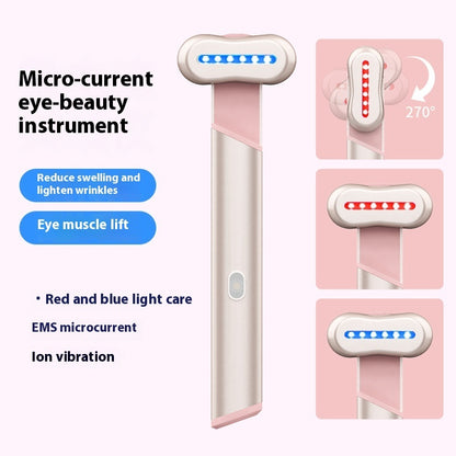 Electric Eye Massager Red Blue Light Massage Eye Beautification Instrument Therapeutic Warmth Face Massage