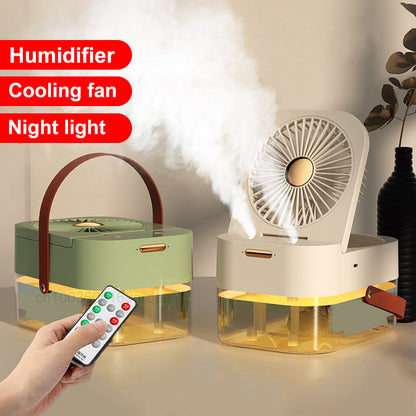 Humidifier Spray Fan: Portable Air Cooler and Night Light