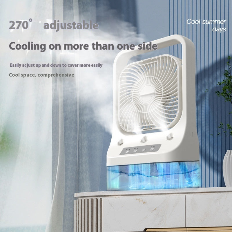 Ventilador de refrigeración para el hogar, cabezal recargable por Usb, refrigeración por aire ajustable, tanque de aire acondicionado refrigerado por agua, ventiladores enfriadores de aire de bajo ruido