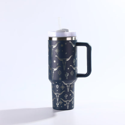 Stainless Steel With Straw Tumbler - Mug - Cup