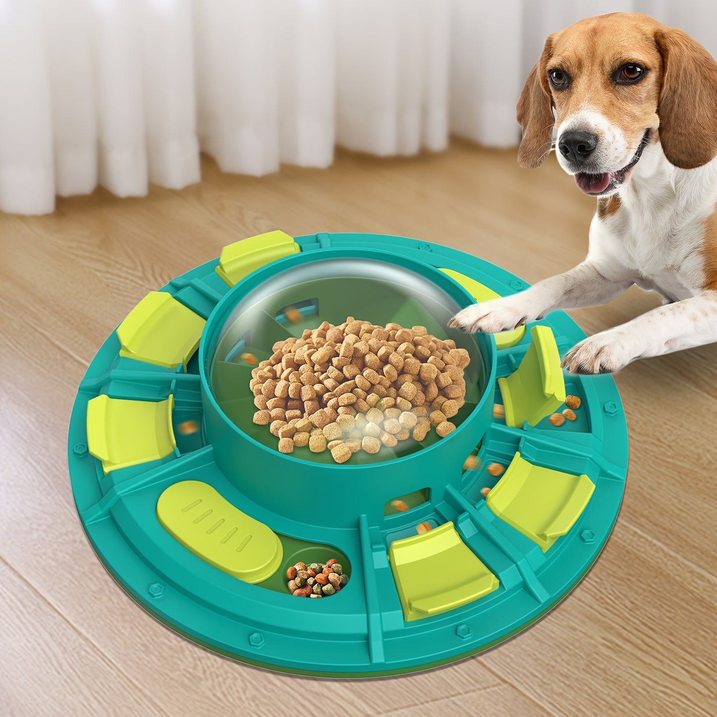 Brinquedo interativo de quebra-cabeça para cães - Melhoria de QI e alimentação lenta, adequado para animais de estimação de todos os tamanhos, jogo de animais de estimação de plástico não elétrico, nutritivo e adequado para dieta