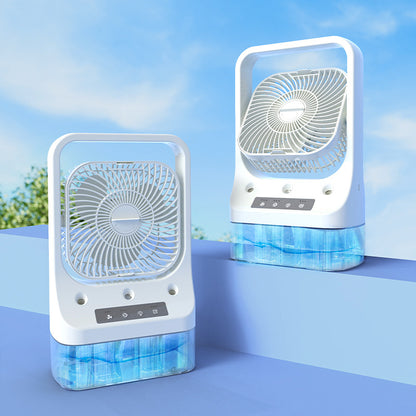 Ventilador de refrigeración para el hogar, cabezal recargable por Usb, refrigeración por aire ajustable, tanque de aire acondicionado refrigerado por agua, ventiladores enfriadores de aire de bajo ruido