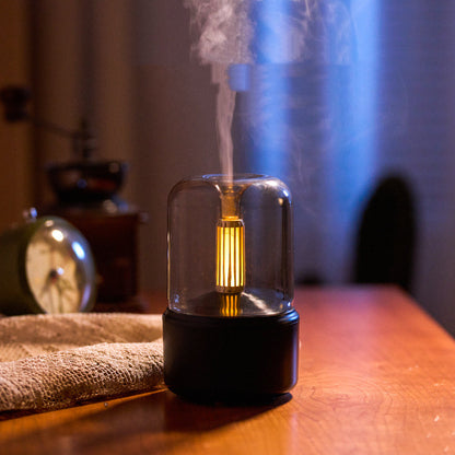 Candlelight Aroma Diffuser - Portable USB Humidifier with LED Night Light