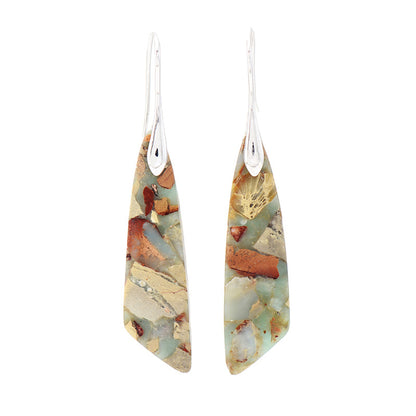 Bohemian Emperor Stone Geometric Pendant Earrings