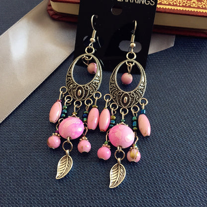 Bohemian Retro Ethnic Style European And American Antique Silver Earrings