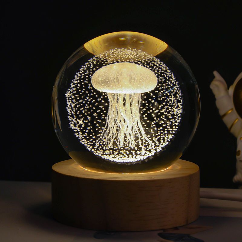 Ciel étoilé lumineux et planètes lune boule de cristal petite lampe de nuit projecteur lumière ambiante cadeau créatif nouveau cadeau étrange