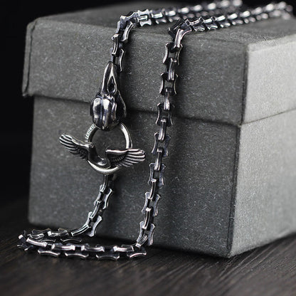 Collier pour hommes en argent S925 fait à la main avec pendentif croix | Bijoux en argent thaïlandais de 26 pouces