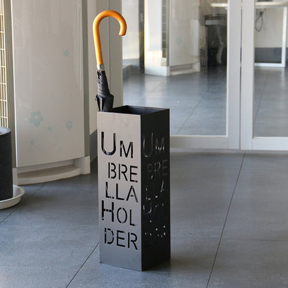 Porte-parapluie de bureau en fer forgé avec lettres créatives