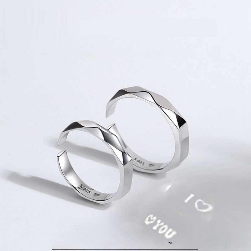 Anillos de plata esterlina S925 por Light Reflect Show Sorpresa Patrón de amor Superficie Oculta Nueva joyería Fiesta romántica Regalo Compromiso de boda