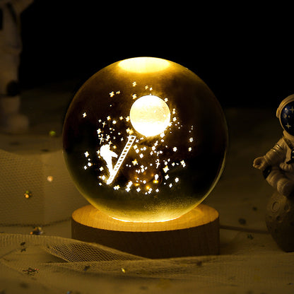 Ciel étoilé lumineux et planètes lune boule de cristal petite lampe de nuit projecteur lumière ambiante cadeau créatif nouveau cadeau étrange